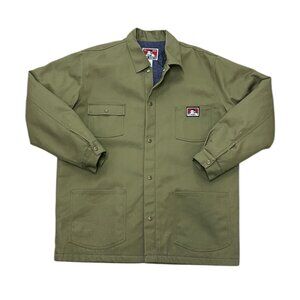 Men’s Ben Davis work jacket olive drab 4 pocket snap button 2010s